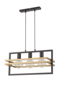 MERCI 3 lampa wisząca czarny złoty