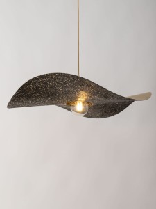 Lampa wisząca kompozytowa Kapello L złoty/czarny nakrapiany 76cm