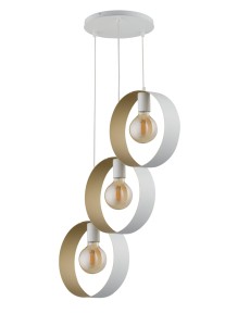 HAPPY 3  biały/złoty lampa wisząca