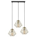 Lampa wisząca 3-punktowa nowoczesna/loftowa DIAMOND GOLD