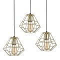 Lampa wisząca 3-punktowa nowoczesna/loftowa DIAMOND GOLD