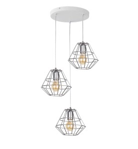 Lampa wisząca 3-punktowa nowoczesna/loftowa DIAMOND SILVER