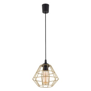 Lampa wisząca 1-punktowa nowoczesna/loftowa DIAMOND NEW BLACK/GOLD M