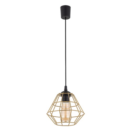 Lampa wisząca 1-punktowa nowoczesna/loftowa DIAMOND NEW BLACK/GOLD M