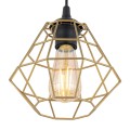Lampa wisząca 1-punktowa nowoczesna/loftowa DIAMOND NEW BLACK/GOLD M