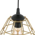 Lampa wisząca 1-punktowa nowoczesna/loftowa DIAMOND NEW BLACK/GOLD M