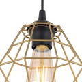 Lampa wisząca 1-punktowa nowoczesna/loftowa DIAMOND NEW BLACK/GOLD M