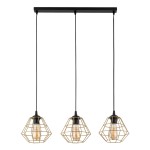 DIAMOND NEW BLACK/GOLD LAMPA WISZĄCA 3 LISTWA