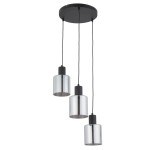 Lampa wisząca 3-punktowa nowoczesna SIERRA BLACK/GRAFIT