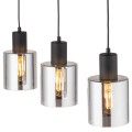 Lampa wisząca 3-punktowa nowoczesna SIERRA BLACK/GRAFIT LISTWA