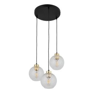 DEVON LAMPA WISZĄCA 3 KOŁO TRANSPARENT