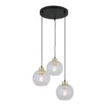 DEVON LAMPA WISZĄCA 3 KOŁO TRANSPARENT