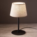Lampa nocna/stołowa z abażurem MAJA NATURE 1 czarny/lniany