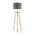 Lampa podłogowa z abażurem PEREZ GRAY sosna/szary