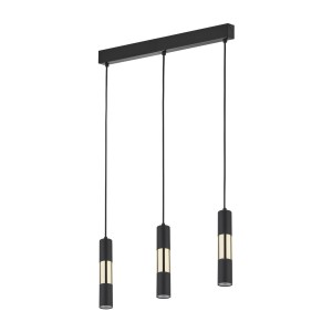 VIVIEN BLACK/GOLD LAMPA WISZĄCA 3 LISTWA