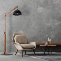 Lampa podłogowa 1-punktowa OSLO czarny/orzech