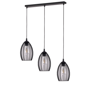Lampa wisząca 3-punktowa loftowa LIZA BLACK/czarny