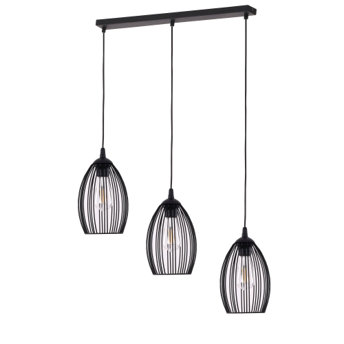 Lampa wisząca 3-punktowa loftowa LIZA BLACK/czarny