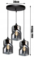 Lampa sufitowa wisząca 3-punktowa TWIST grafit/miodowy/transparentny  #359