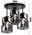 Lampa sufitowa 3-punktowa TWIST grafit/miodowy/transparentny  #360 