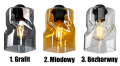 Lampa sufitowa 3-punktowa TWIST grafit/miodowy/transparentny  #360 