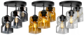 Lampa sufitowa 3-punktowa TWIST grafit/miodowy/transparentny  #360 