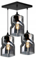 Lampa sufitowa wisząca 3-punktowa TWIST grafit/miodowy/transparentny #362