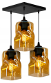 Lampa sufitowa wisząca 3-punktowa TWIST grafit/miodowy/transparentny #362