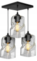 Lampa sufitowa wisząca 3-punktowa TWIST grafit/miodowy/transparentny #362