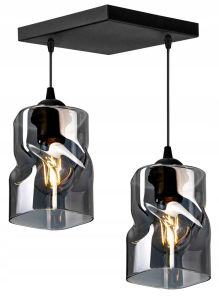 Lampa sufitowa wisząca 2-punktowa TWIST grafit/miodowy/transparentny #361 