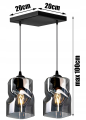 Lampa sufitowa wisząca 2-punktowa TWIST grafit/miodowy/transparentny #361 