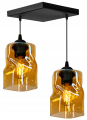 Lampa sufitowa wisząca 2-punktowa TWIST grafit/miodowy/transparentny #361 