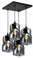 Lampa sufitowa wisząca 4-punktowa TWIST grafit/miodowy/transparentny #363 
