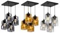 Lampa sufitowa wisząca 4-punktowa TWIST grafit/miodowy/transparentny #363 