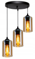 Lampa sufitowa wisząca 3-punktowa AMBER JAR czarny/bursztynowy #414 