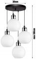  Nowoczesny Plafon Wiszący Szklane Kule WHITE GLASS #540 