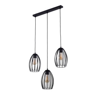 Lampa wisząca 3-punktowa loftowa LIZA czarny