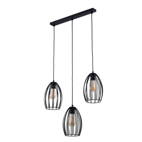 Lampa wisząca 3-punktowa loftowa LIZA czarny
