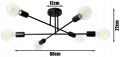 LAMPA PLAFON LOFT EDISON CZARNA 780