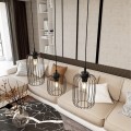 Lampa wisząca druciak loftowa VANDER 3 BLACK