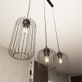 Lampa wisząca druciak loftowa VANDER 3 BLACK