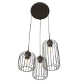 Lampa wisząca druciak loftowa VANDER 3PREM BLACK