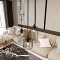 Lampa wisząca druciak loftowa VANDER 3PREM BLACK