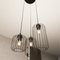 Lampa wisząca druciak loftowa VANDER 3PREM BLACK