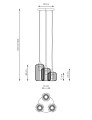 Lampa wisząca druciak loftowa VANDER 3PREM BLACK