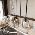 Lampa wisząca druciak loftowa VANDER 4 BLACK