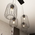 Lampa wisząca druciak loftowa VANDER 4 BLACK