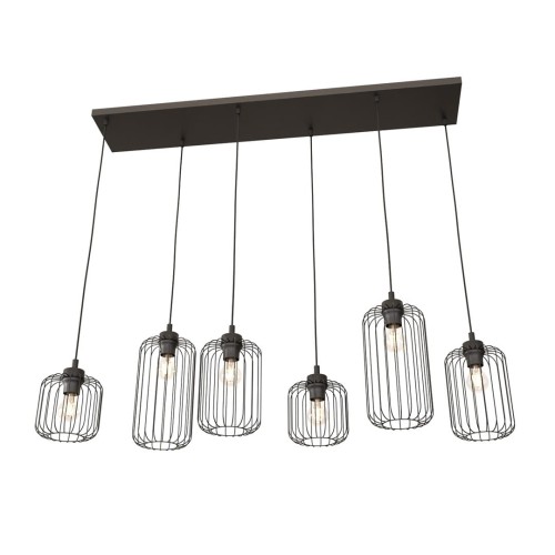 Lampa wisząca druciak loftowa VANDER 6 BLACK