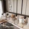Lampa wisząca druciak loftowa VANDER 6 BLACK