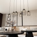 Lampa wisząca druciak loftowa VANDER 6 BLACK